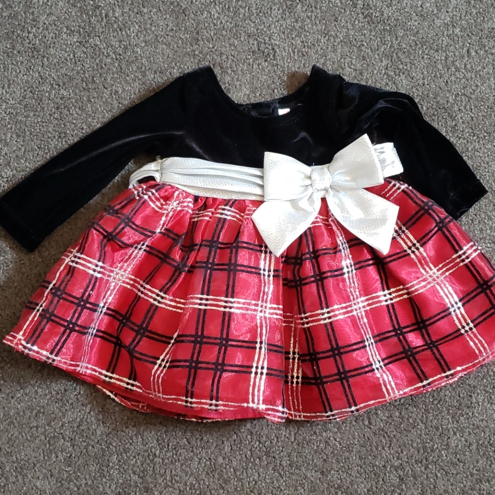 Youngland red/black plaid holiday dress